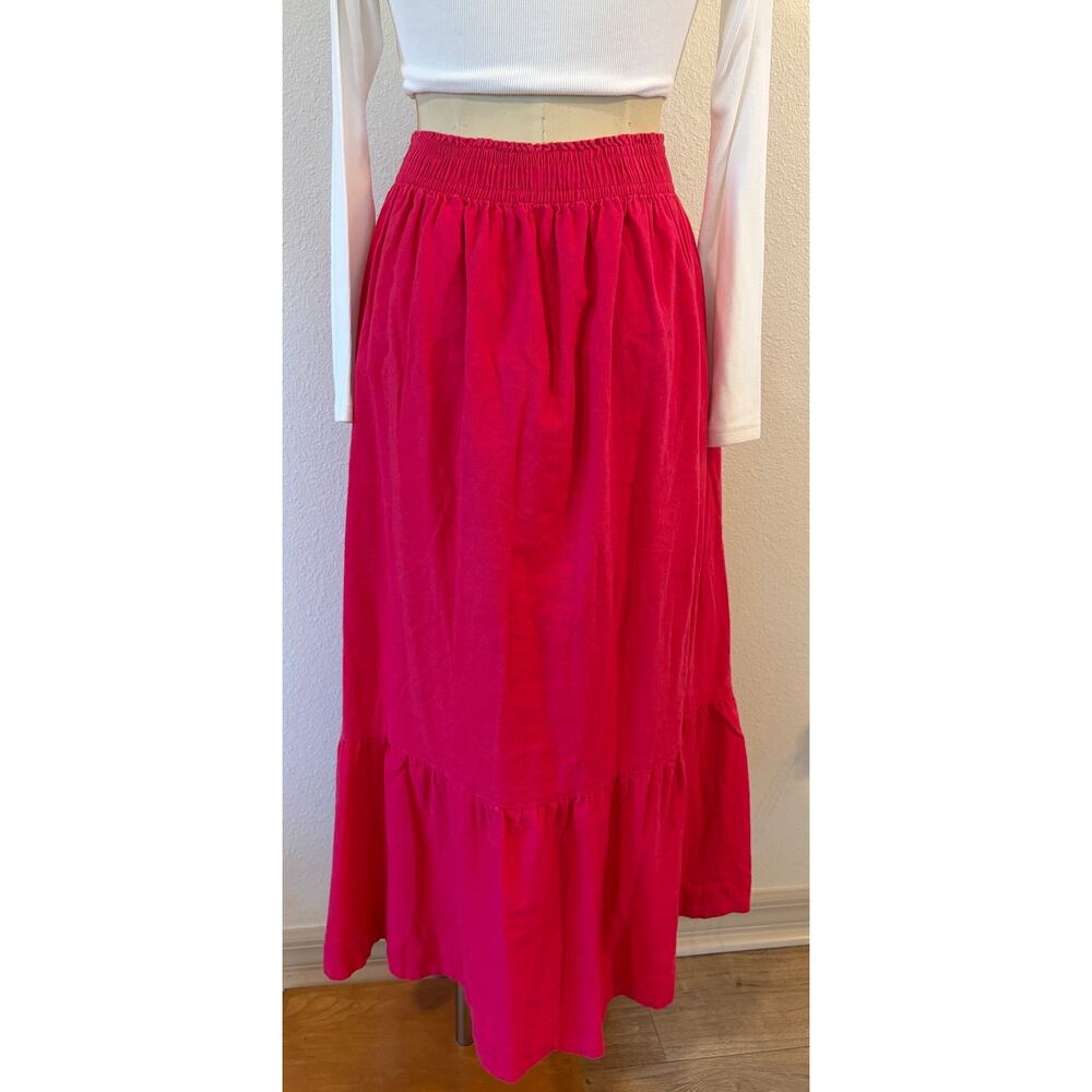 Abercrombie & Fitch Hot Pink Linen Blend Maxi Skirt Women’s Large
